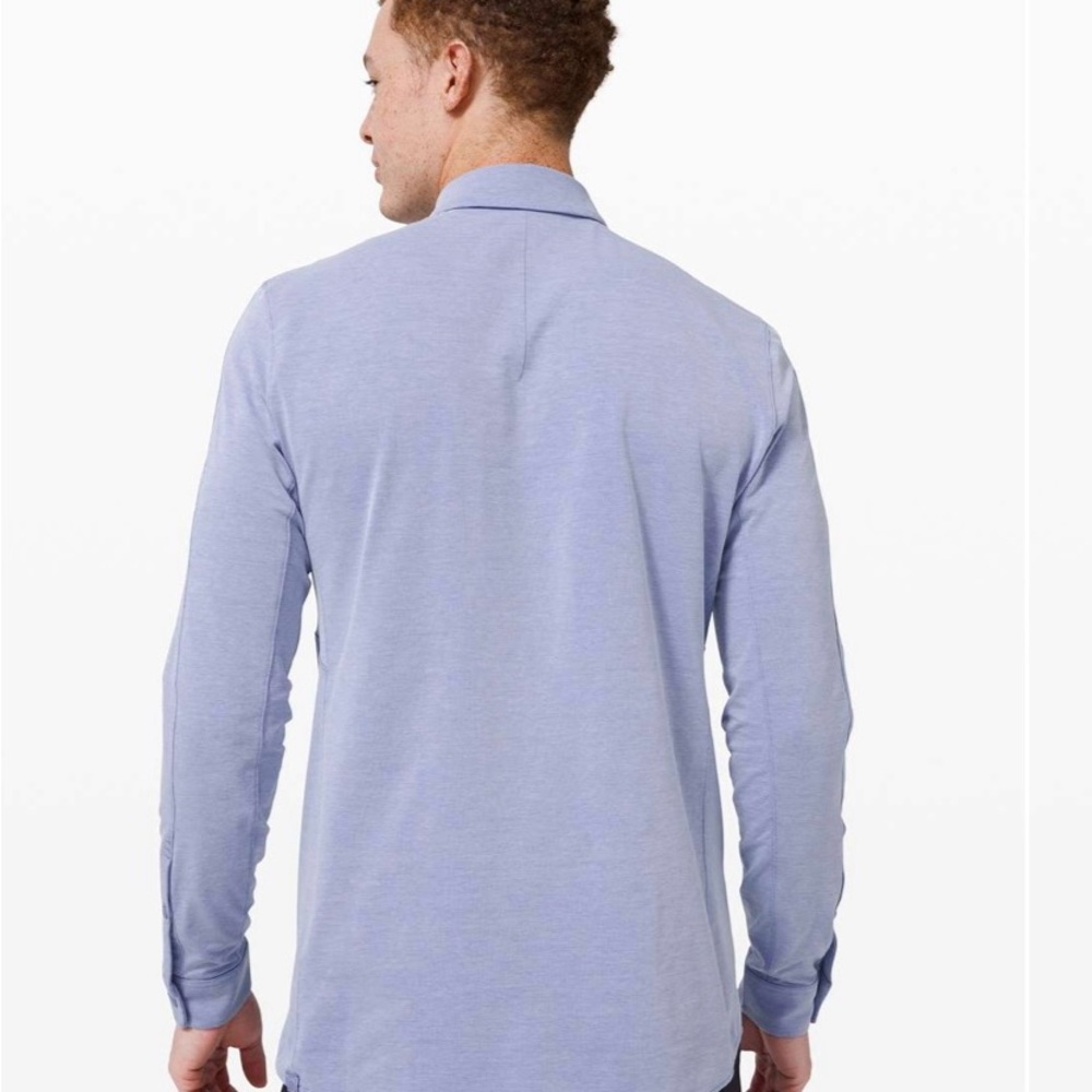 lululemon athletica Men's Sky Blue Button Down Shirt - Picture 2 of 7